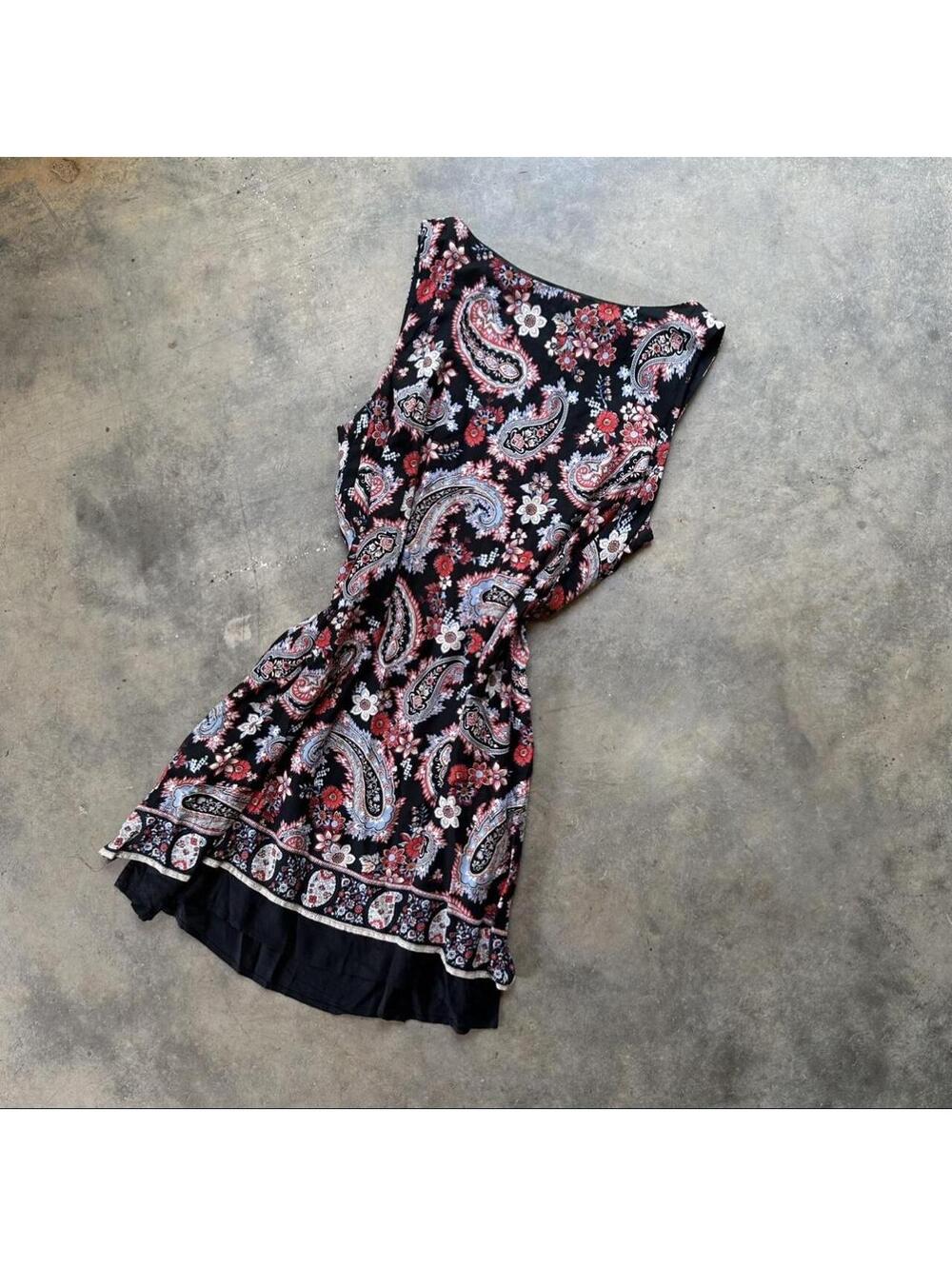 Y2K J Jill Paisley Print Mini Dress